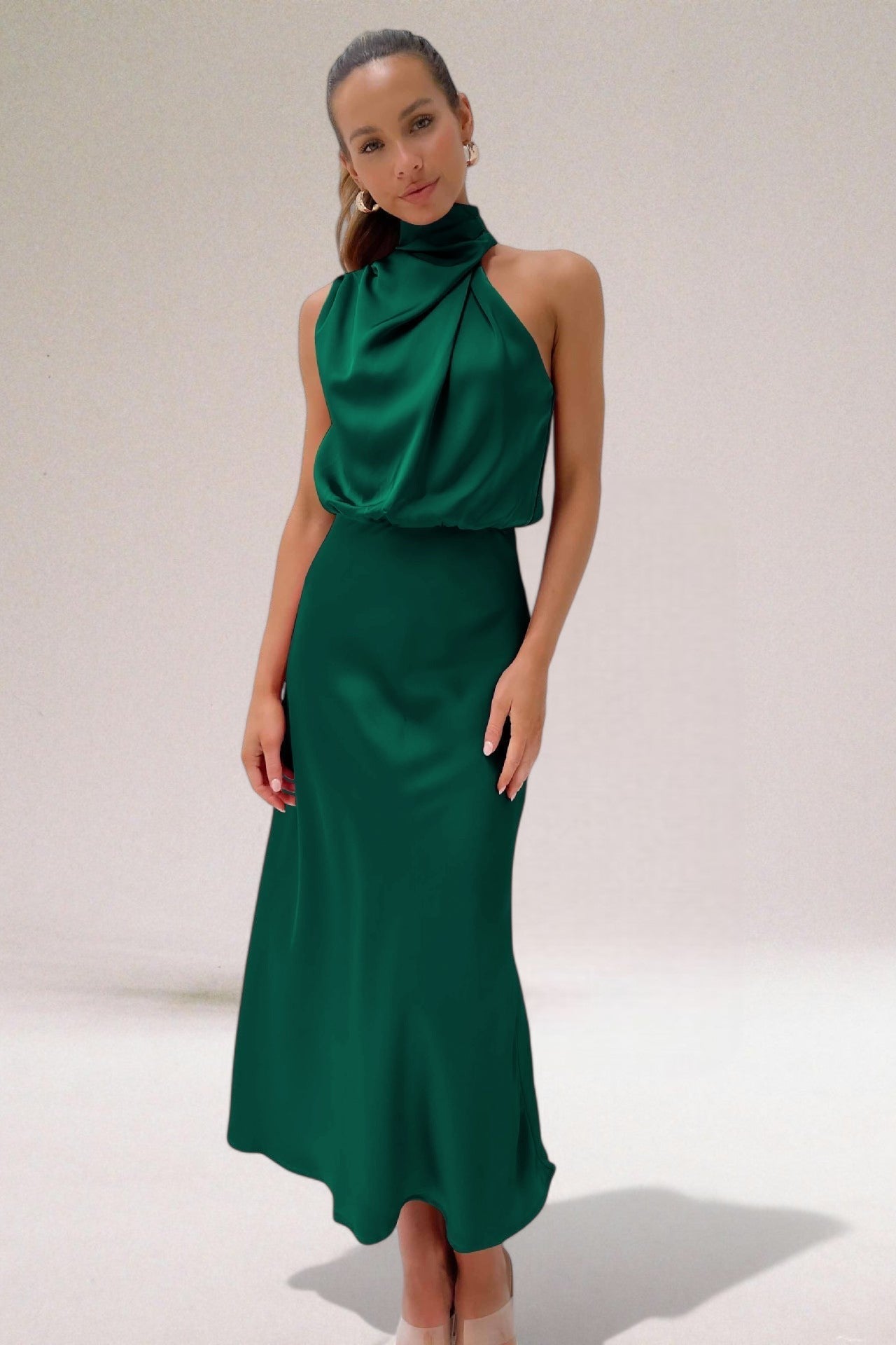 VALENTINA | Abito Elegante in Satin con Dettagli Ricercati