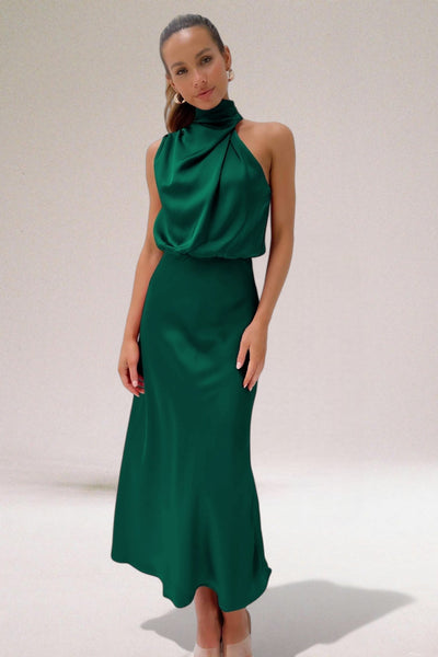 VALENTINA | Abito Elegante in Satin con Dettagli Ricercati