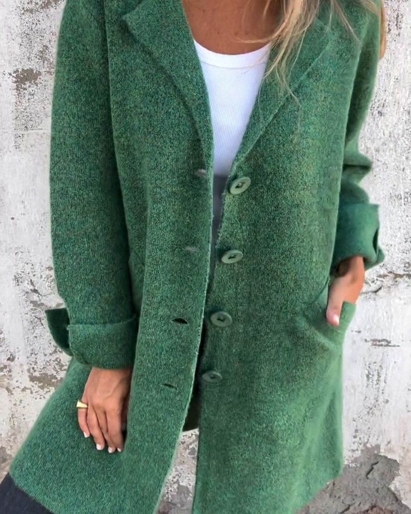 MAILA - Manteau long décontracté avec revers