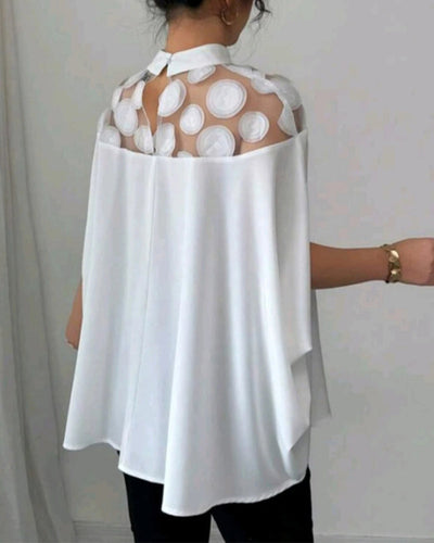 Blouse Décolleté Épaule Batman Manches Élégantes