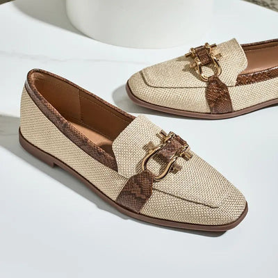 Loafers vintage serpent à bout carré