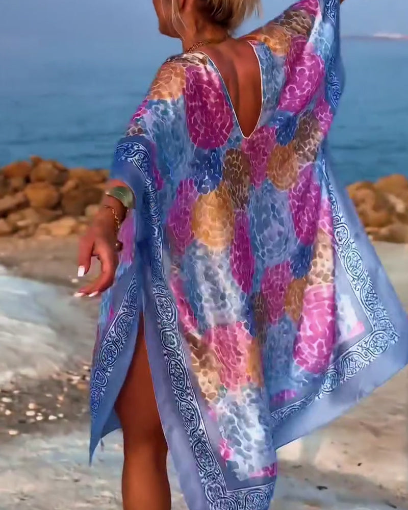 Tunique de Plage Resort Imprimée Maillot de Bain