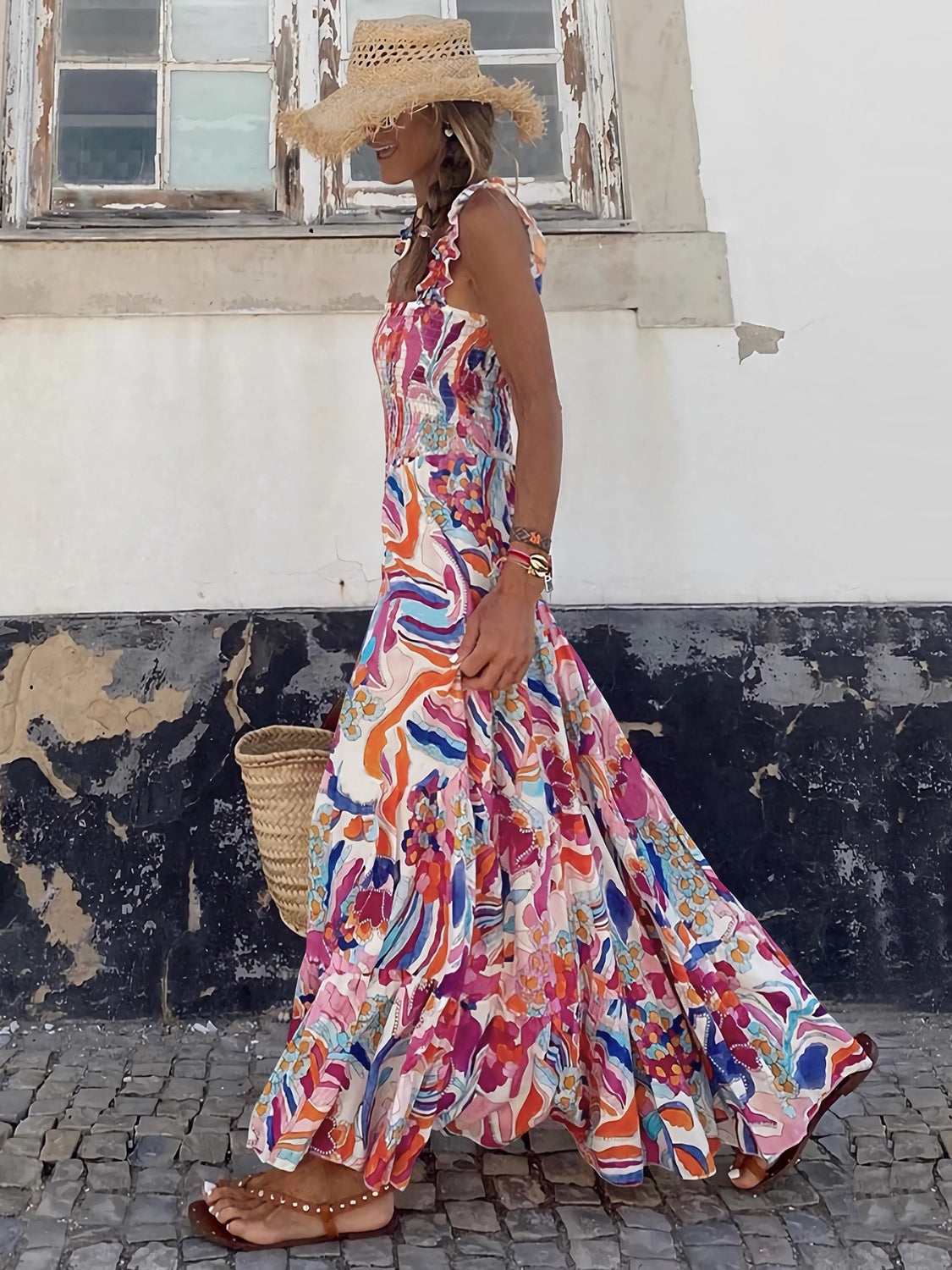 Noémie - Robe D'Été Sans Manches Smockée Pour Femme