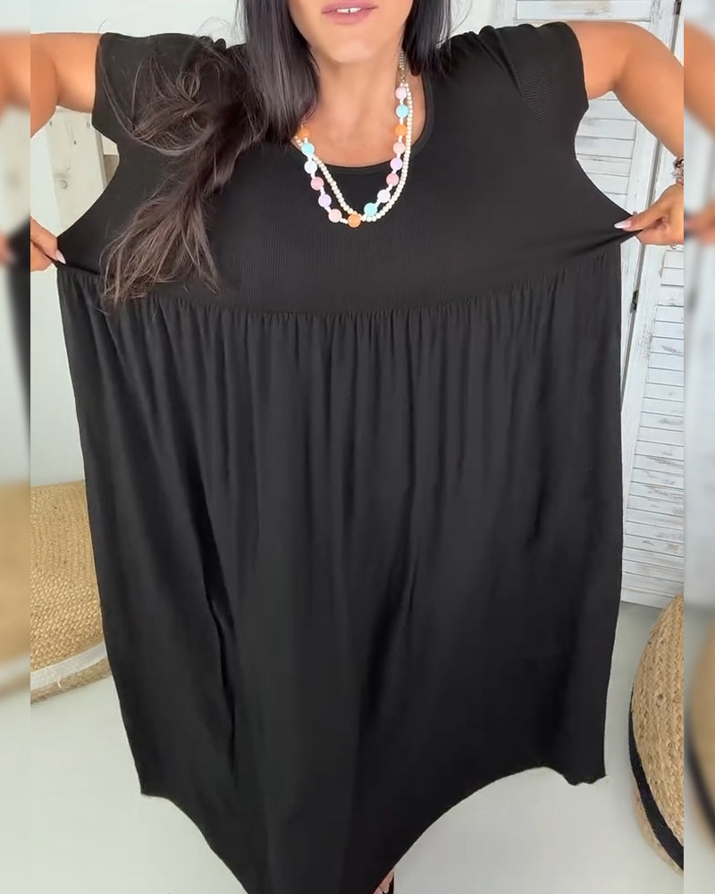 Robe Élégante Couleur Unie Ligne A