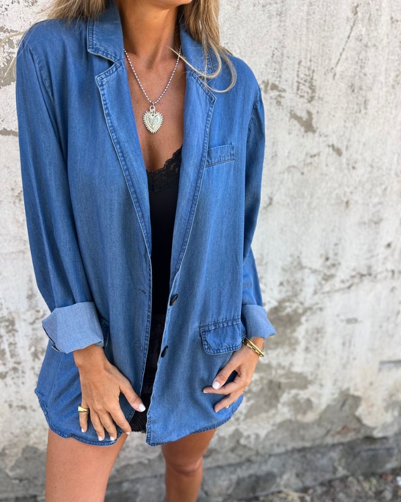 Angeline™ | BLAZER EN DENIM DÉCONTRACTÉ