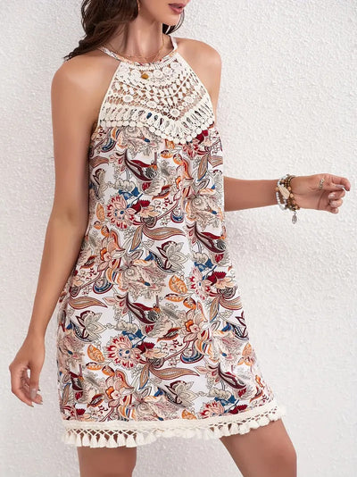 Robe élégante à motifs Paisley et empiècements