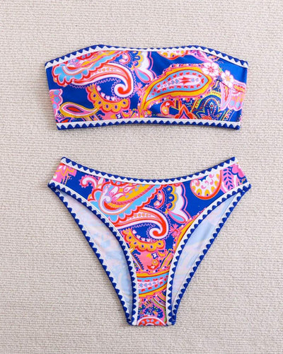 Bikini Bandeau Imprimé Deux Pièces Triangle