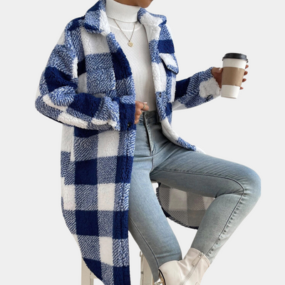 ZELIA - Manteau Moderne en Peluche pour Femmes