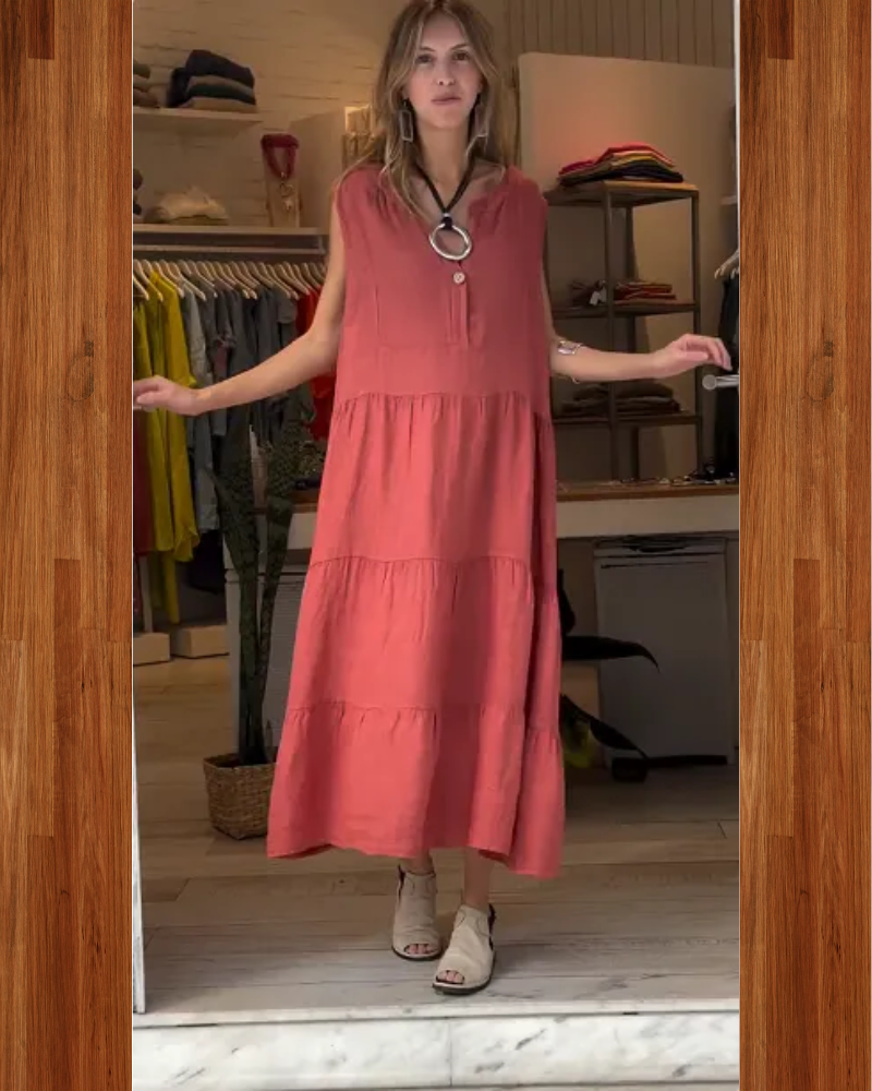 AROMEA - Robe en Lin Sans Manches