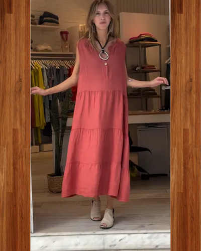 AROMEA - Robe en Lin Sans Manches