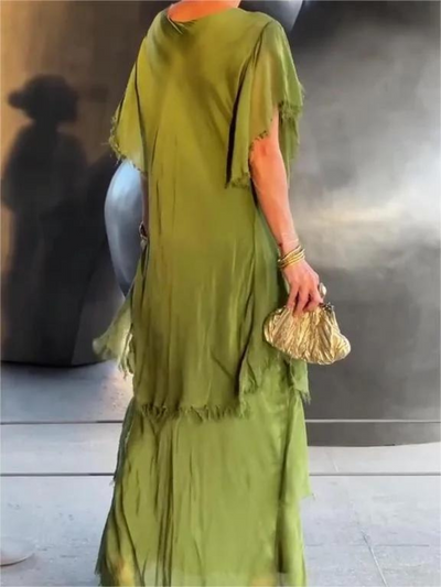 SAVANE | Vestito Lungo Fluido con Scollo a V Elegante