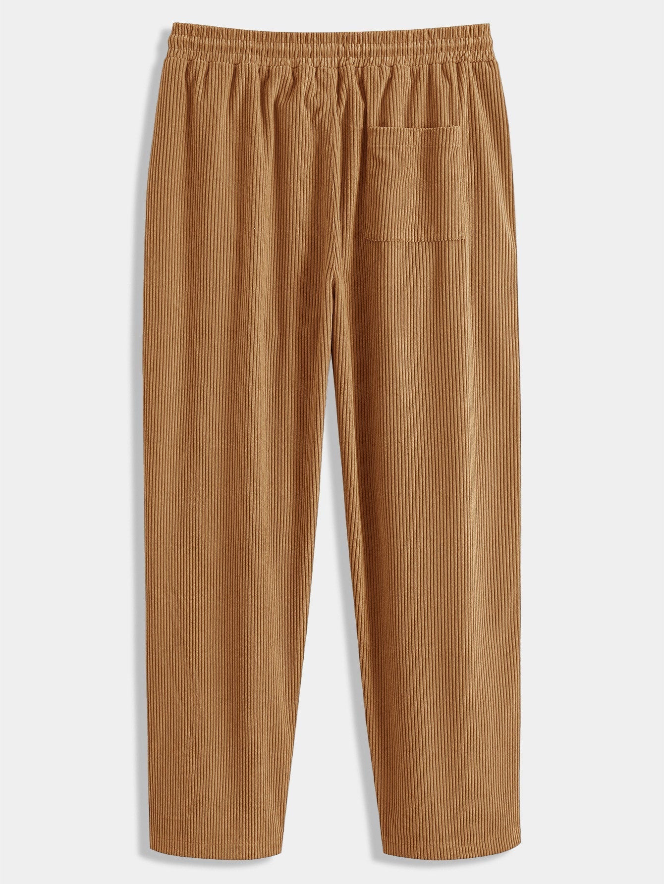 Chemise à capuche en velours côtelé colorblock coupe décontractée et pantalon droit en velours côtelé