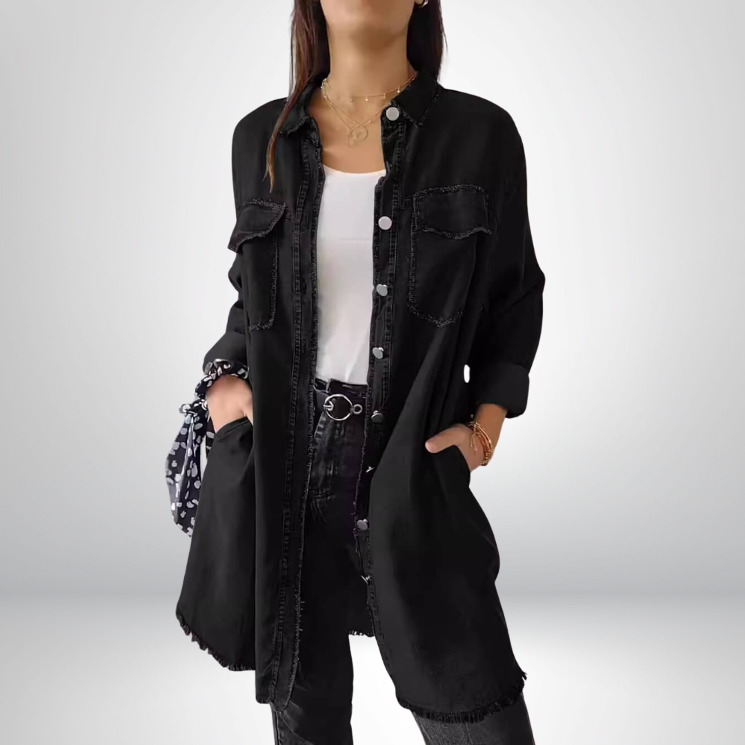 Liv - Veste en denim à manches longues avec col classique