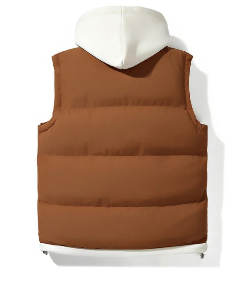 VELORA - GILET POUDRÉ EN SOFT SHELL À CAPUCHE