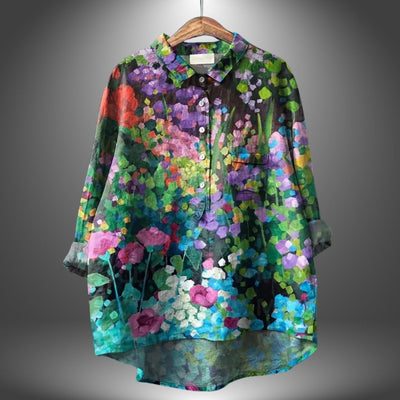 Chemise fleurie artisanale pour femme