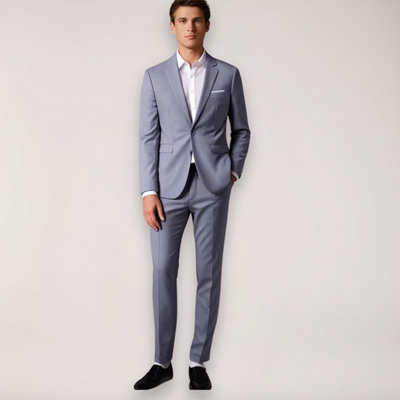 Costume deux pièces ajusté pour hommes - Blazer et pantalon sur mesure pour mariages et événements