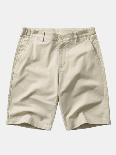 Polo en Maille Géométrique à Col en V & Short Chino en Coton