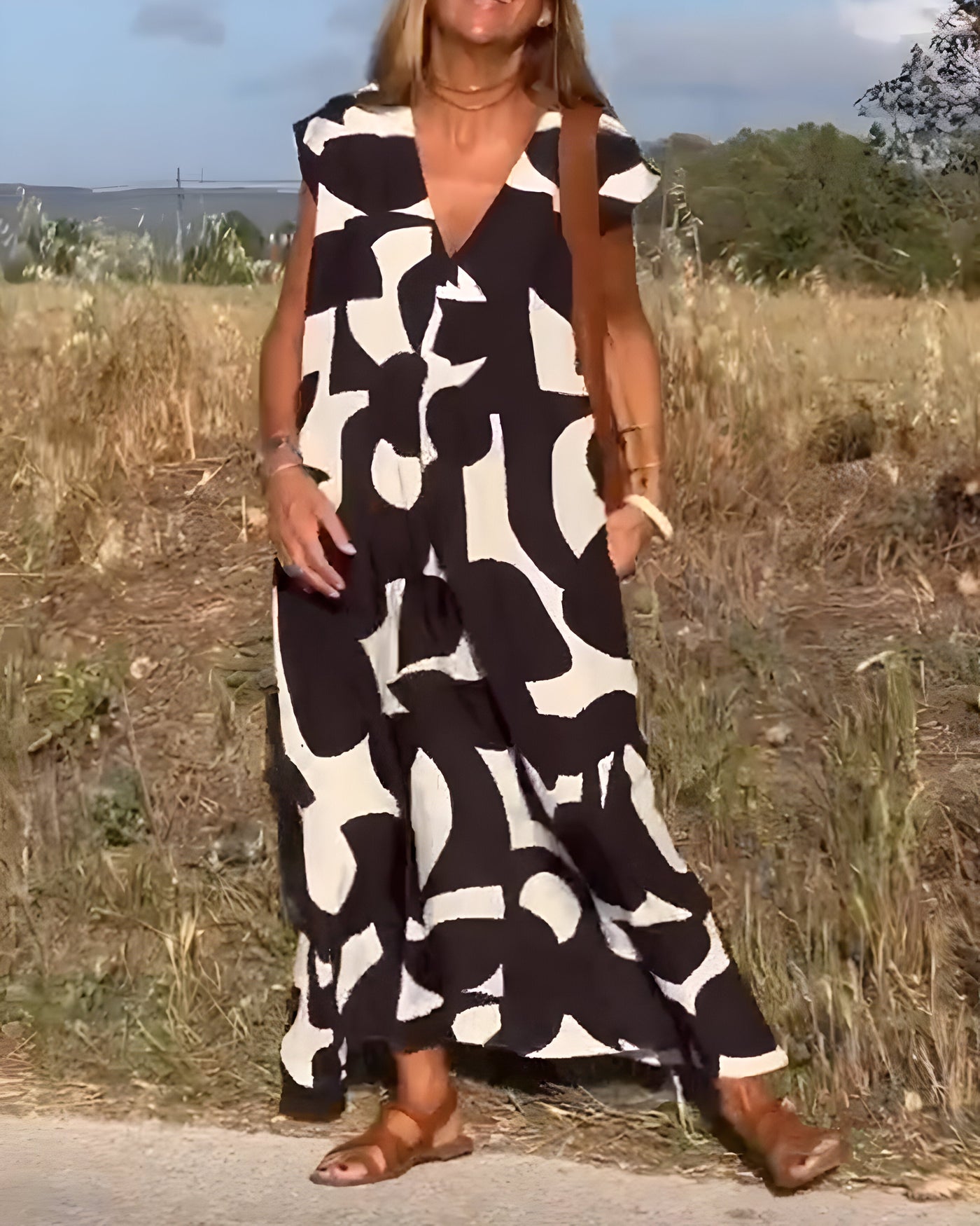 Océane™ | Robe imprimée à col en V