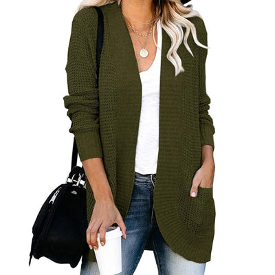 Gilet Femme – Maille Douce – Coupe Décontractée – Manches Longues – Ouverture Libre