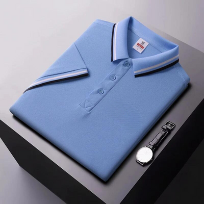 Polo homme – Coupe droite – Tissu respirant – Col rayé élégant casual