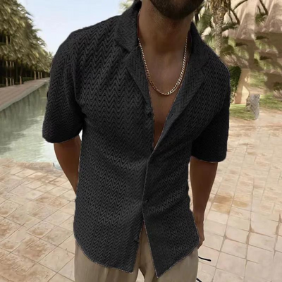 Polo homme – Coupe décontractée – Maille douce – Motif texturé – Manches courtes