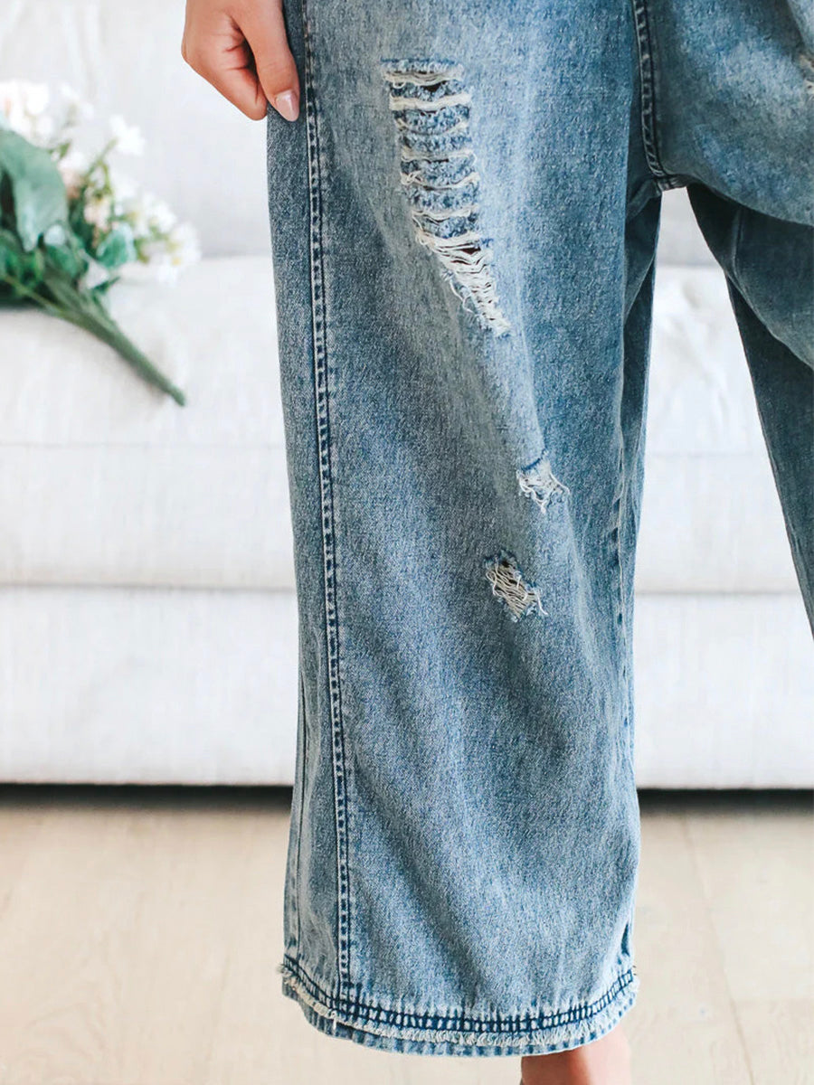 JANNIKE | Pantalon large en jean pour femme