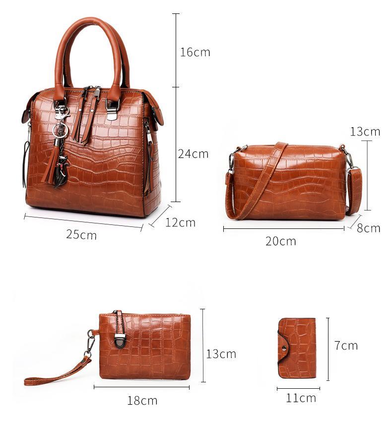 HELGA™ - ENSEMBLE DE 4 SACS EN CUIR ÉLÉGANT