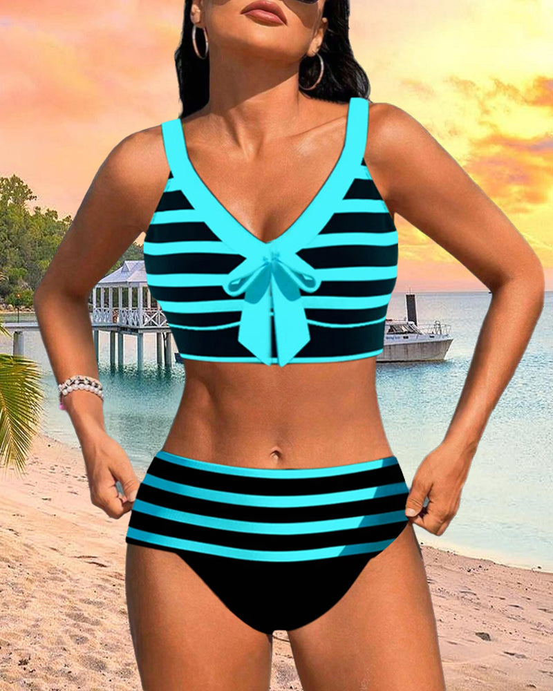Calypso™ | Bikini taille haute à rayures