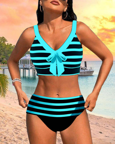Calypso™ | Bikini taille haute à rayures