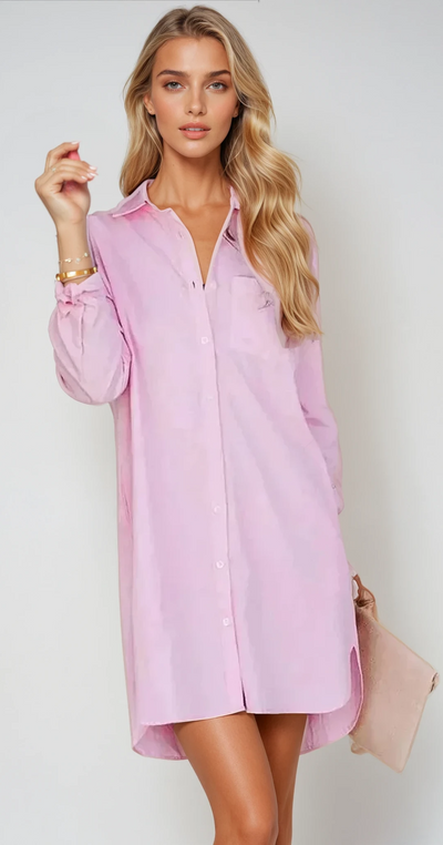 Charlotte - Robe Chemise À Boutons Et Manches Longues