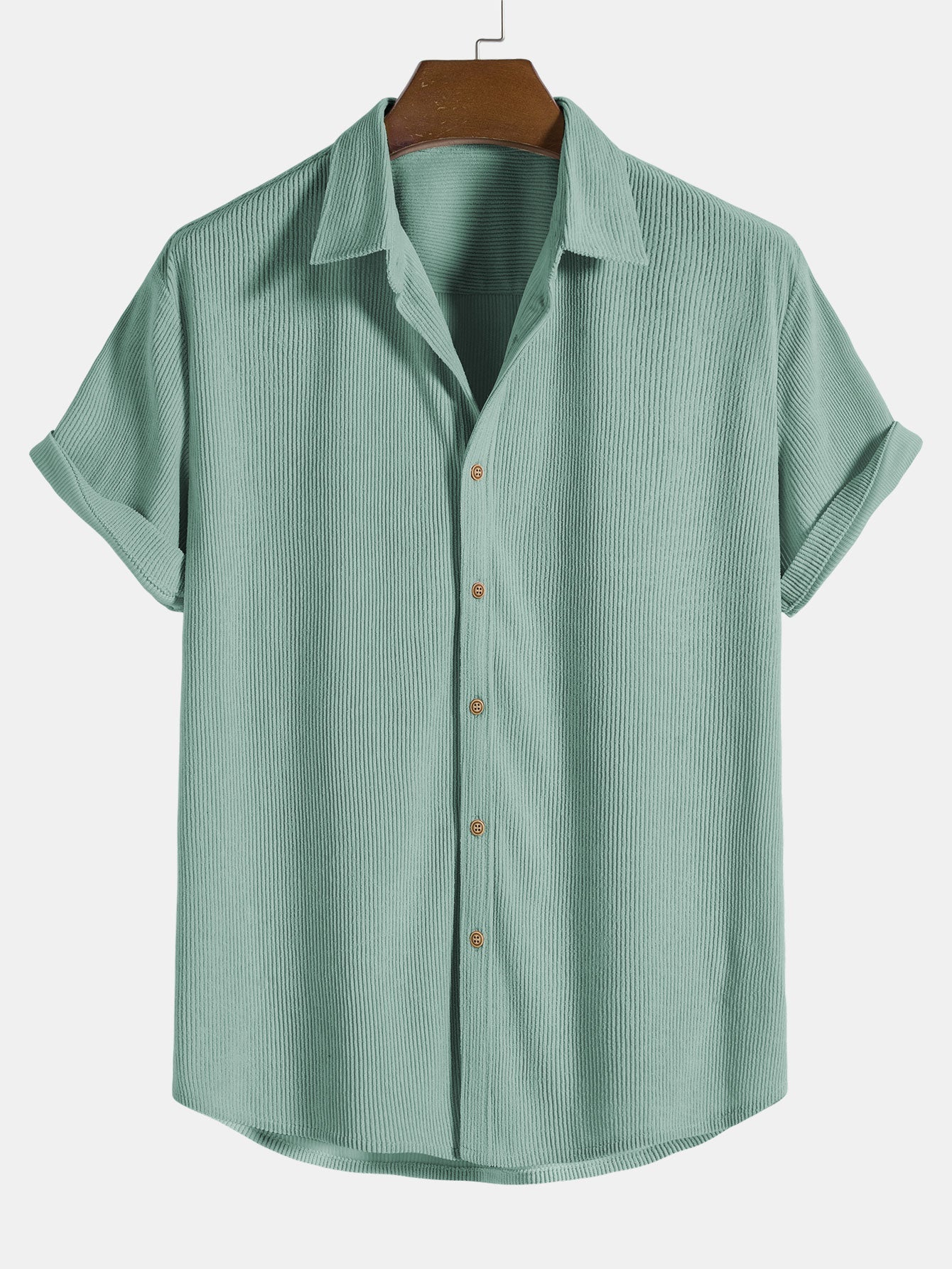 Ensemble Estival : Chemise à Manches Courtes en Velours Côtelé & Short