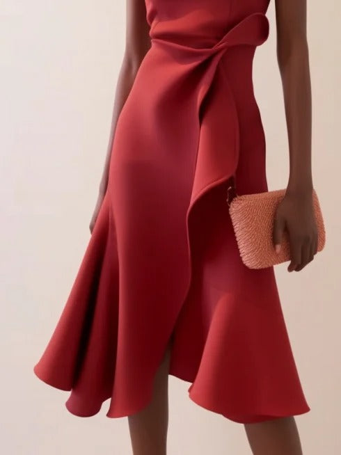 Robe sans manches avec taille torsadée