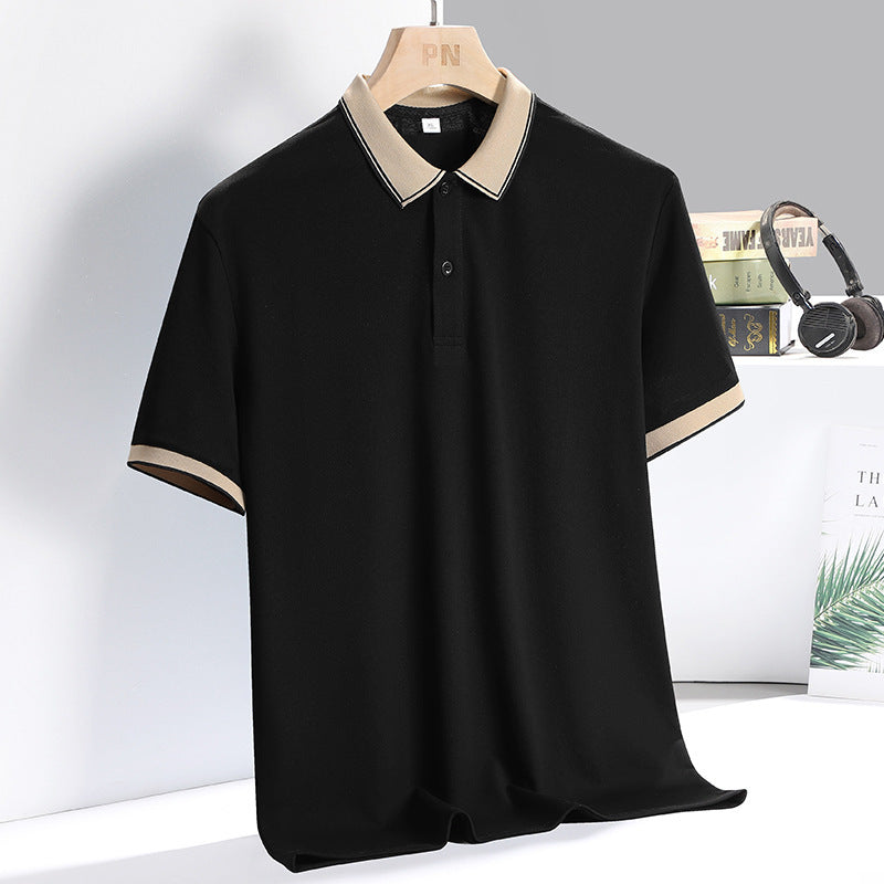 Polo homme – Coupe standard – Tissu respirant – Col contrasté – Manches courtes
