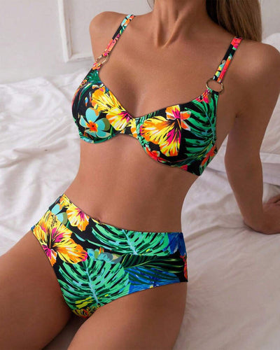 Bikini Sexy Imprimé Soutien-Gorge Push-Up Triangle