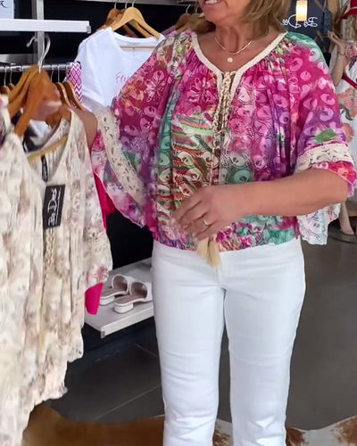 Blouse À Coupe Ample Avec Imprimé Bohème