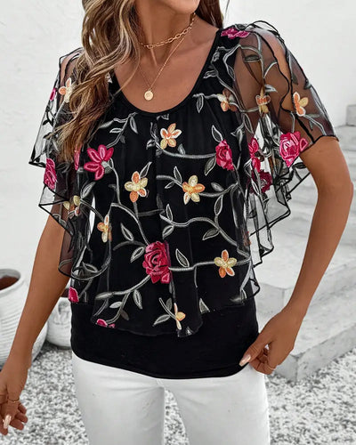 Blouse Brodée Maille Robust