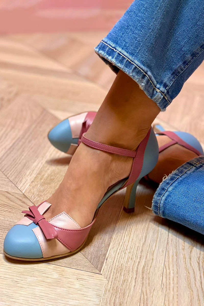 Bellarosa - Talons colorés avec nœud et bride