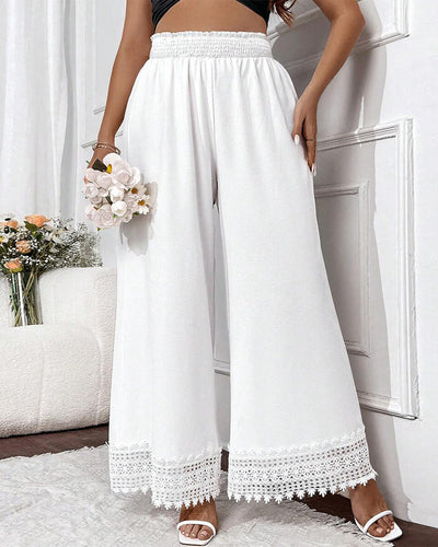Pantalon Mode Dentelle Couture Jambe Large