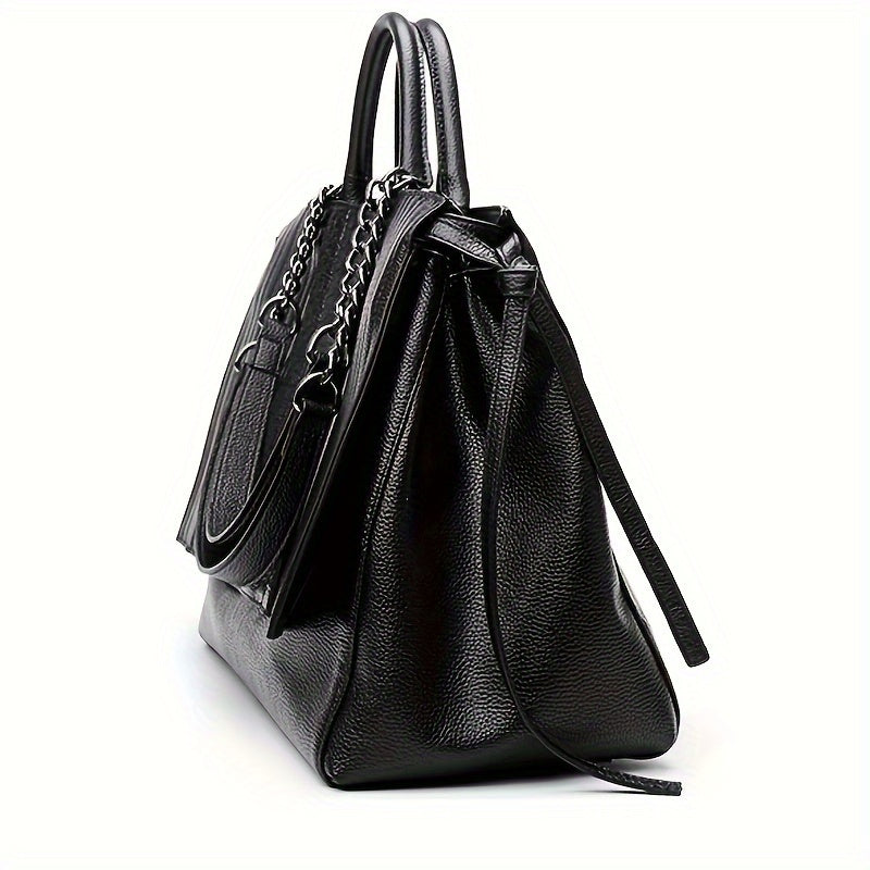 Makenna - Élégant et spacieux sac à bandoulière et à ordinateur portable noir pour femmes, parfait pour toutes les saisons