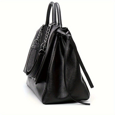 Makenna - Élégant et spacieux sac à bandoulière et à ordinateur portable noir pour femmes, parfait pour toutes les saisons
