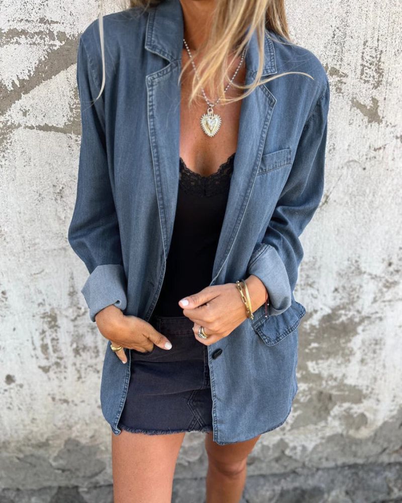 Angeline™ | BLAZER EN DENIM DÉCONTRACTÉ