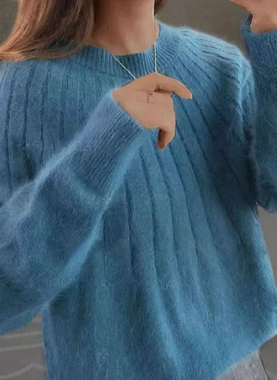 Arya | pull-over en peluche de couleur unie