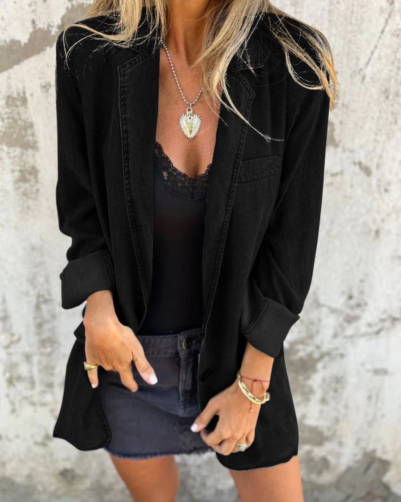 Angeline™ | BLAZER EN DENIM DÉCONTRACTÉ