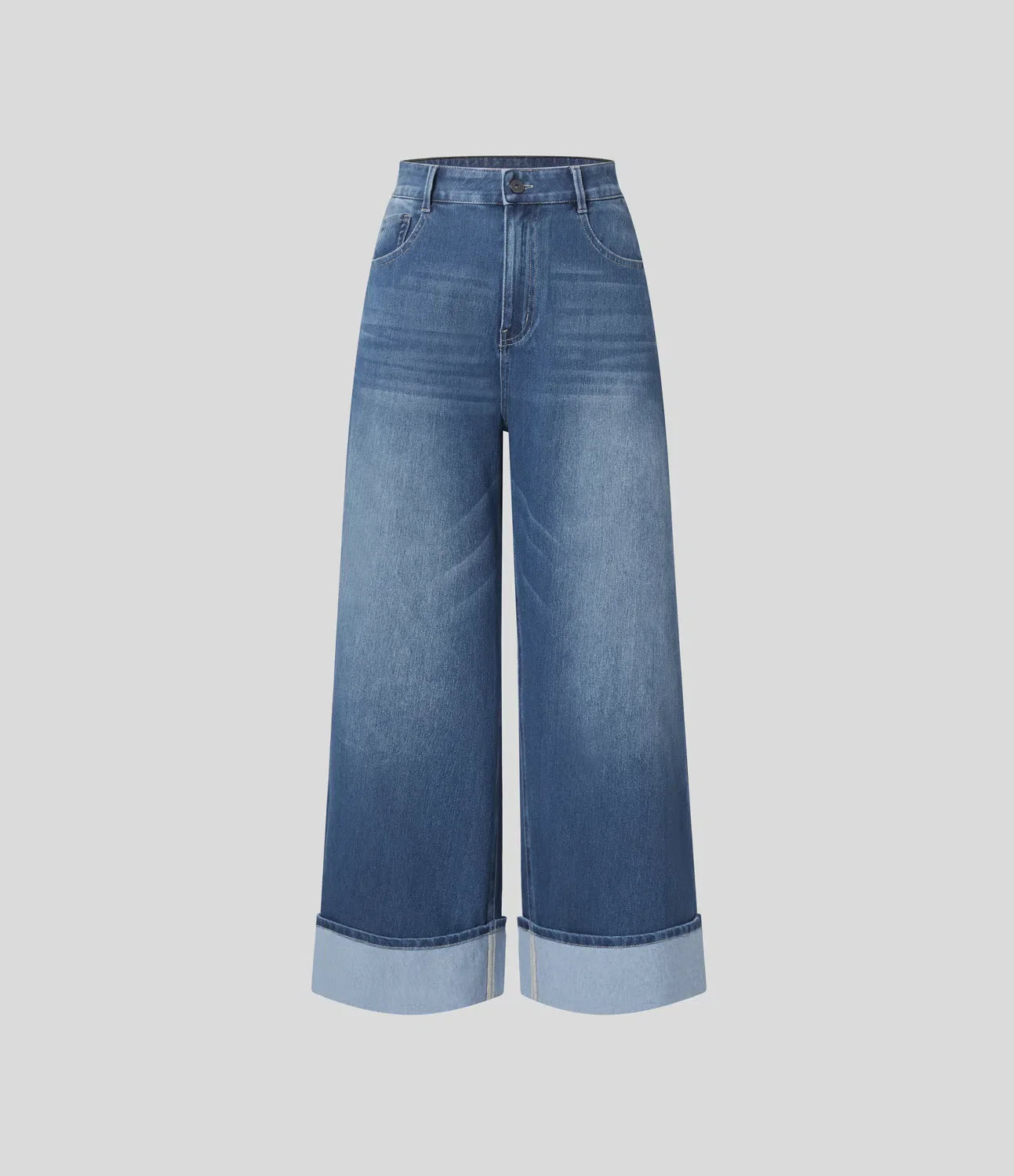 Louise™ | Jean Taille Haute à Revers