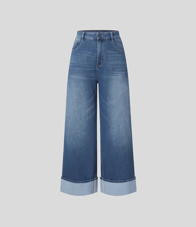 Louise™ | Jean Taille Haute à Revers