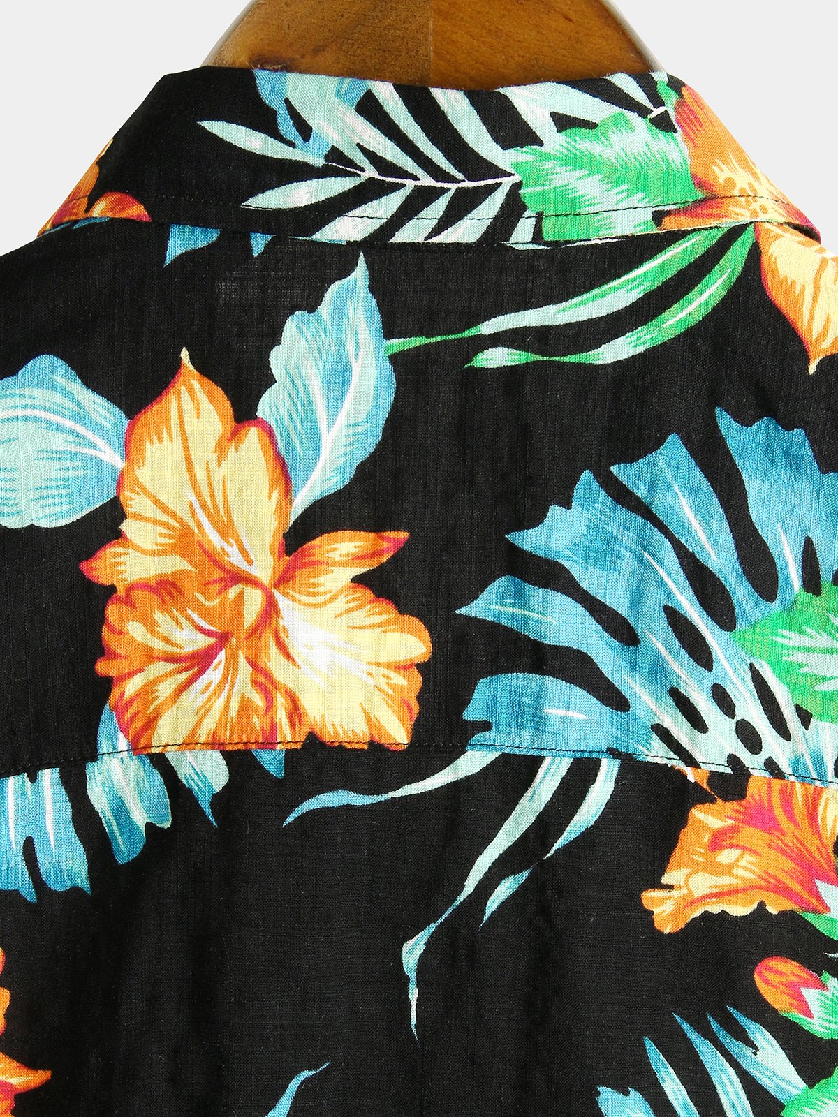 chemise d'homme en pur coton à imprimé style de vacances hawaïennes