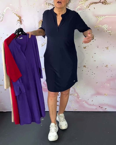 Léa™ | Robe Unie Col V