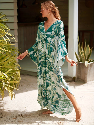Robe Maxi Tropicale en Bambou pour Complexe Balnéaire