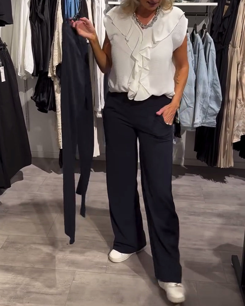 Pantalon Mode Décontracté Uni