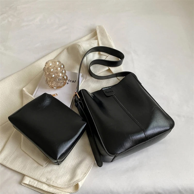 LIEKE™ - SET DE SACS TOTE RÉTRO EN CUIR VEGAN